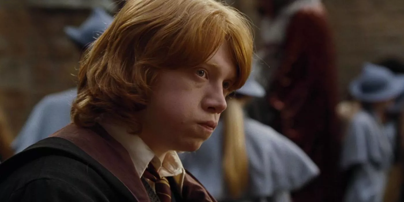 Ron Weasley looks glum in Harry Potter and the Goblet of Fire.