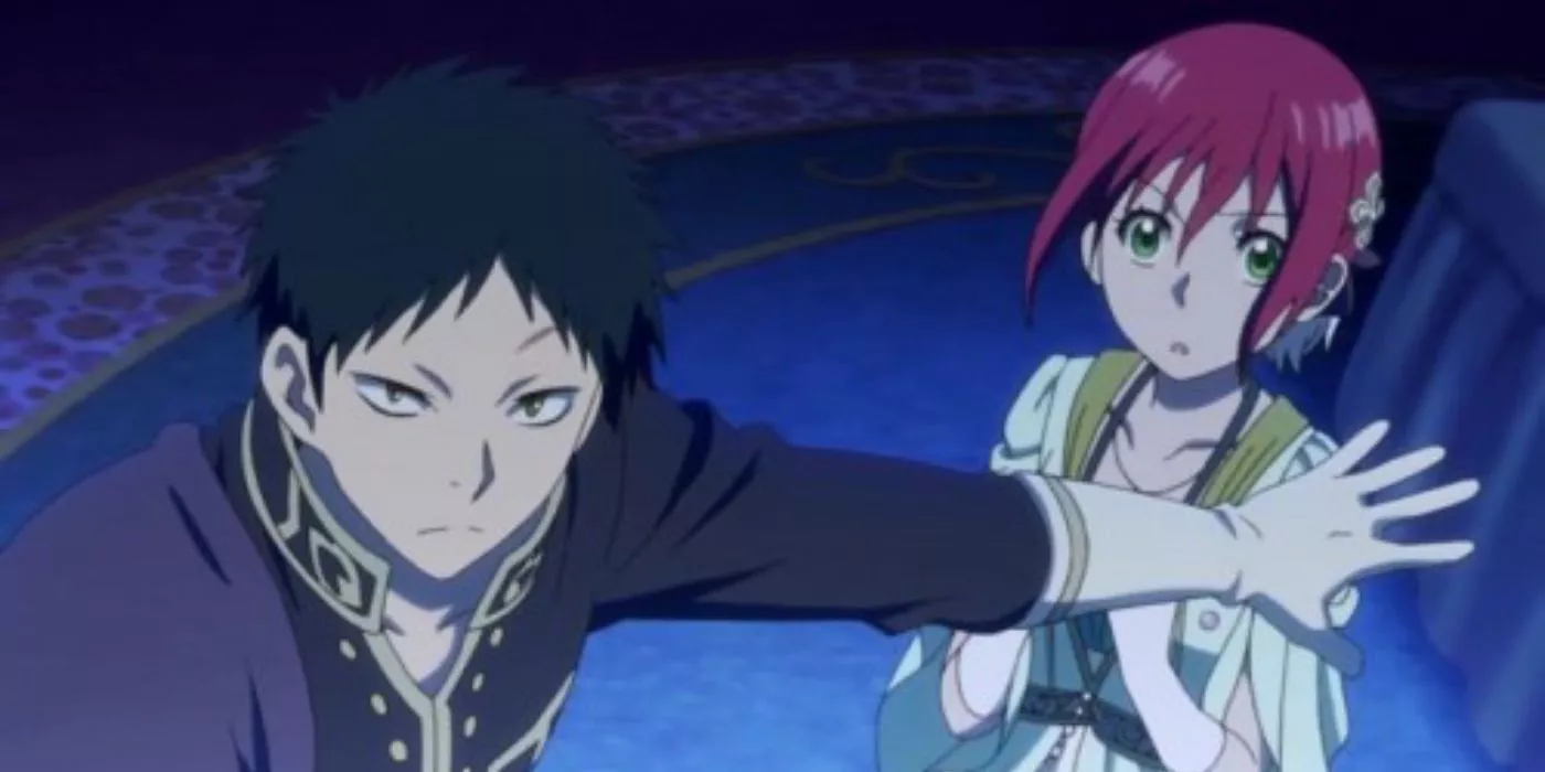 Obi protegiendo a Shirayuki en Snow White With The Red Hair.