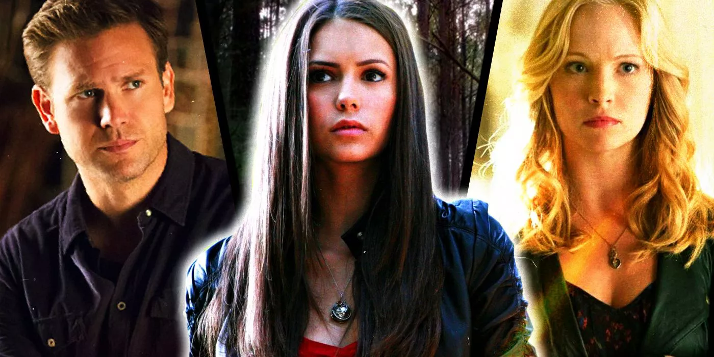 Alaric, Elena y Caroline de The Vampire Diaries