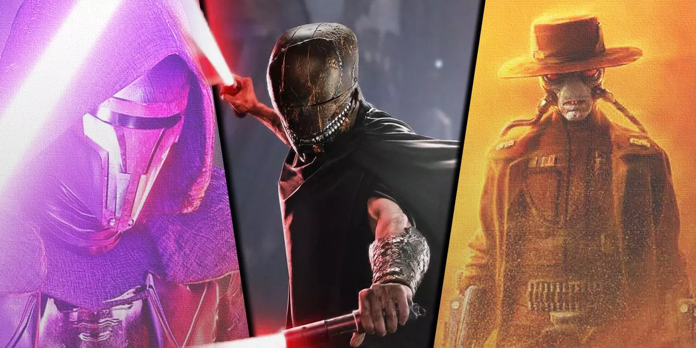 Split image of Darth Revan, The Stranger, and Cad Bane from Star Wars