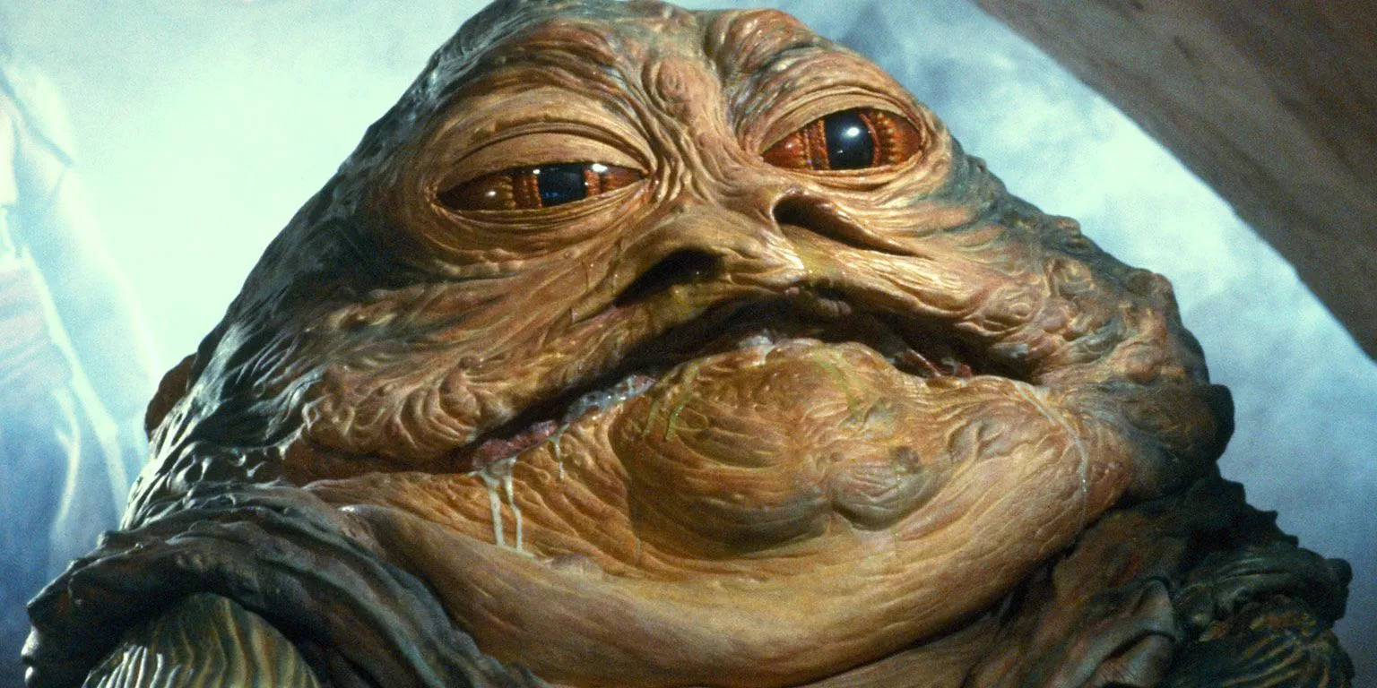 Jabba the Hutt looks unamused in Star Wars: Return of the Jedi