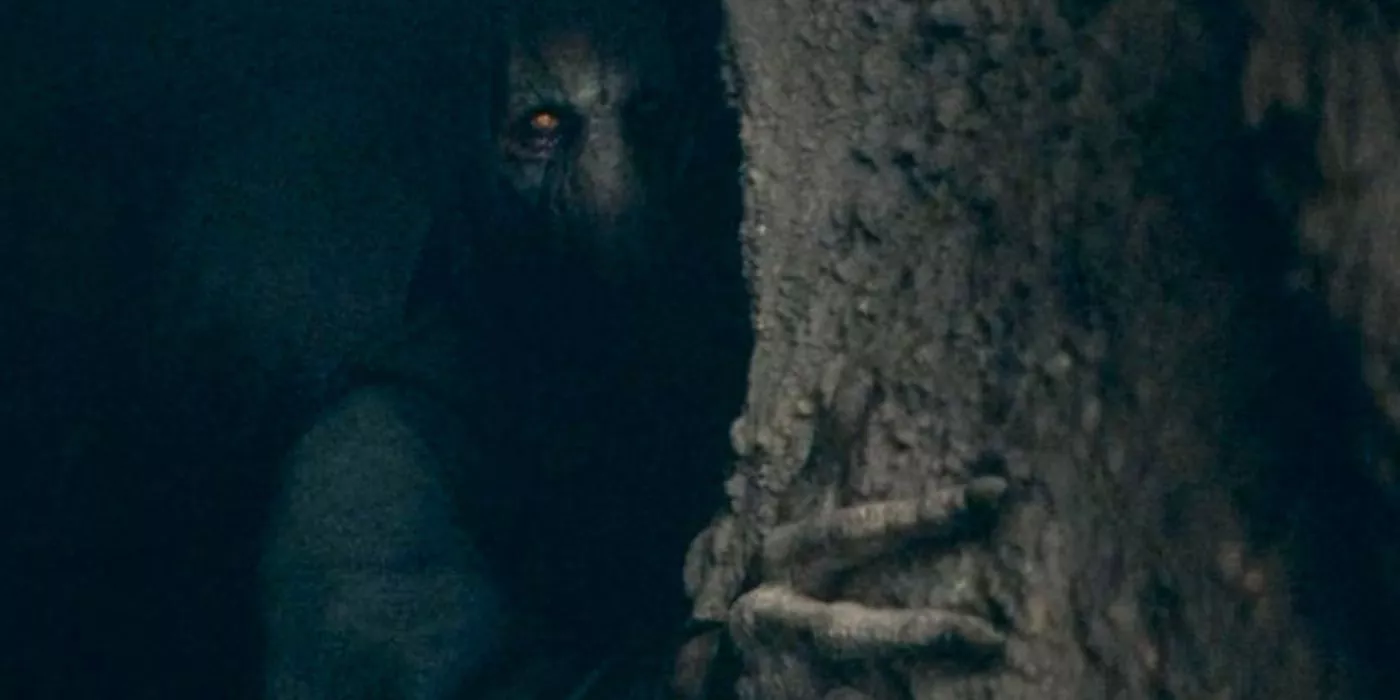 Darth Plagueis peering out of a cave in The Acolyte.