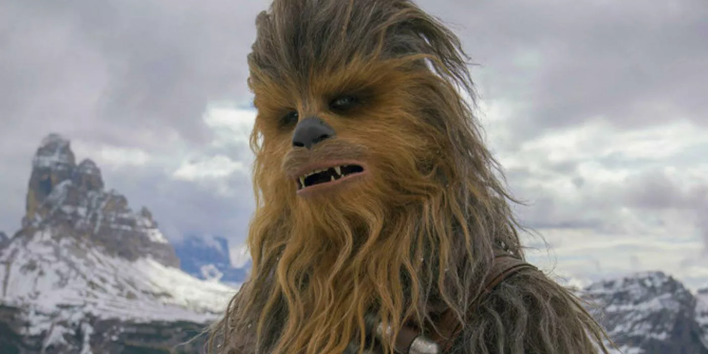 Chewbacca looks onward in Star Wars