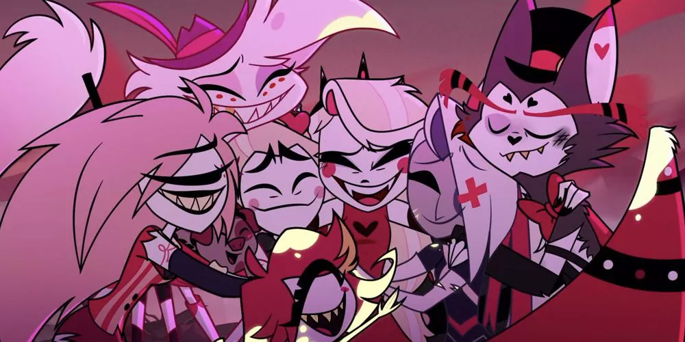 Charlie es abrazada por sus amigos y familia en Hazbin Hotel