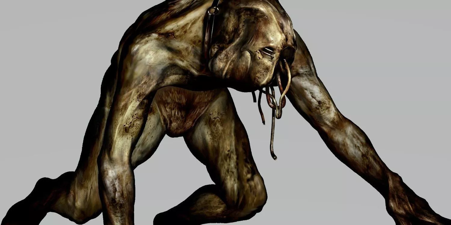 Un render del enemigo Romper de Silent Hill 1 acechando por el suelo