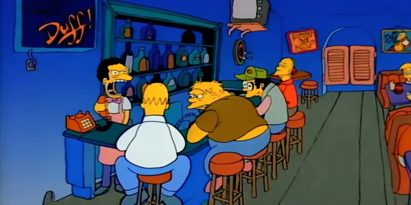 La primera aparición de Moe's Tavern con Bart sentado en la esquina de la barra.