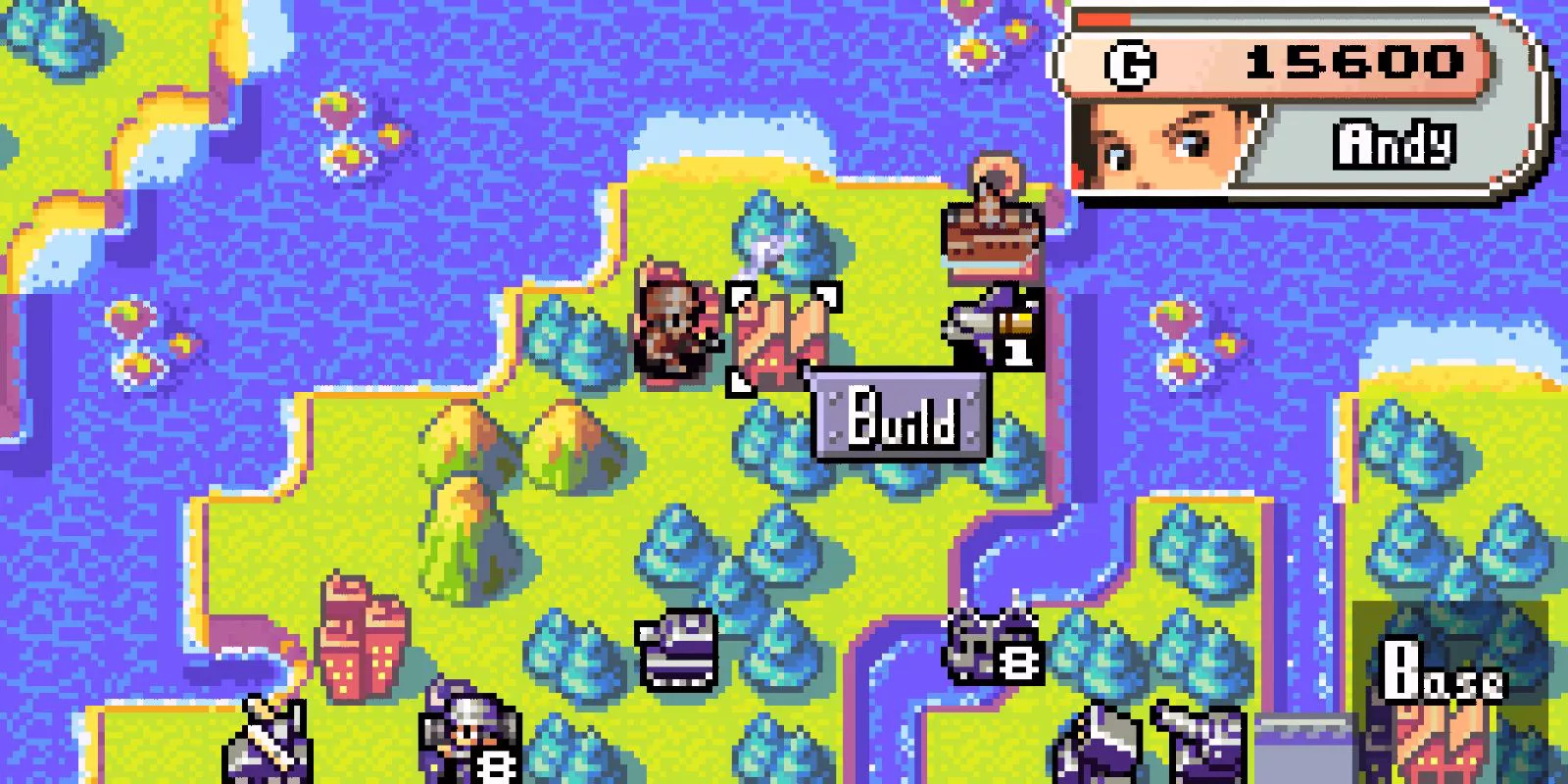 La fábrica de Andy está lista para construir una nueva unidad en Advance Wars.