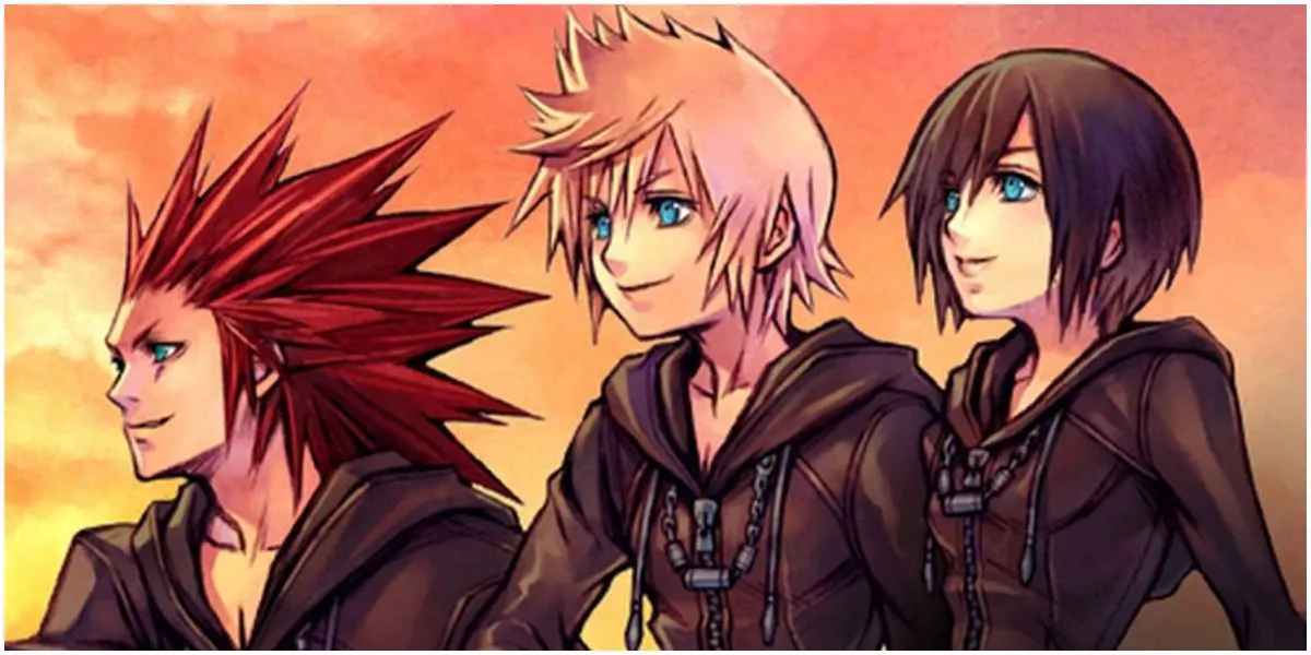 Arte oficial de Axel, Roxas y Xion de Kingdom Hearts: 358/2 Days