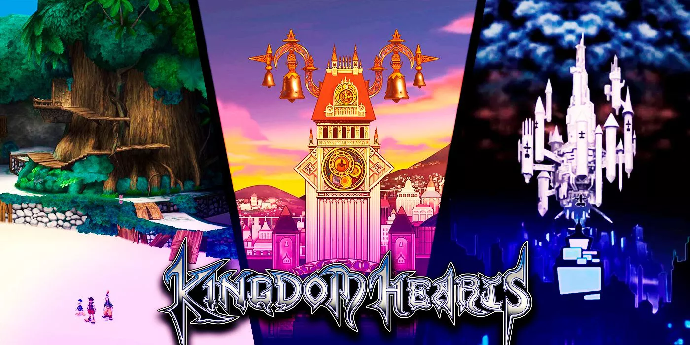 Isla del Destino, El Castillo que Nunca Fue, y Twilight Town de la serie Kingdom Hearts