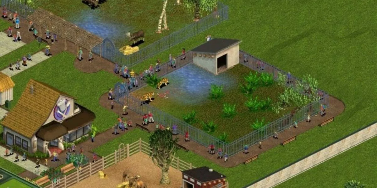 Moose, camels and tigers are in a zoo in Zoo Tycoon.