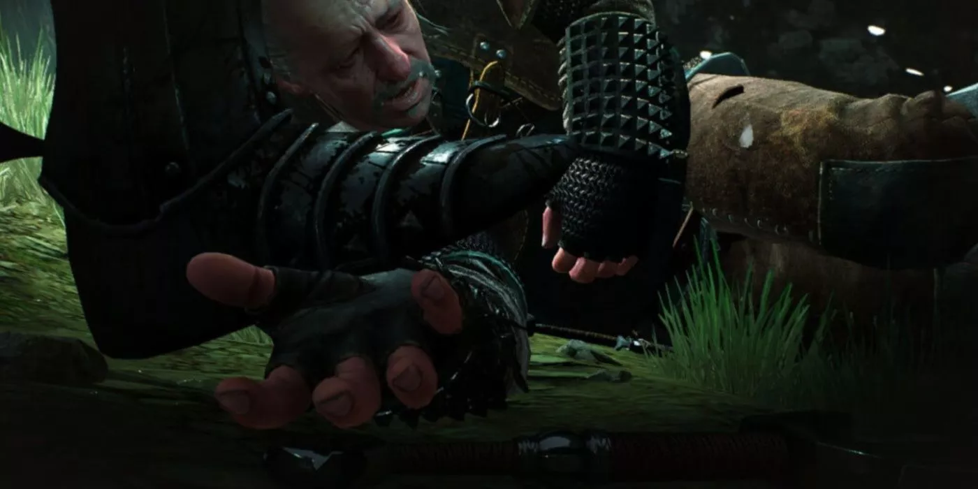 Vesemir's death in the battle at Kaer Morhen in The Witcher 3: Wild Hunt.