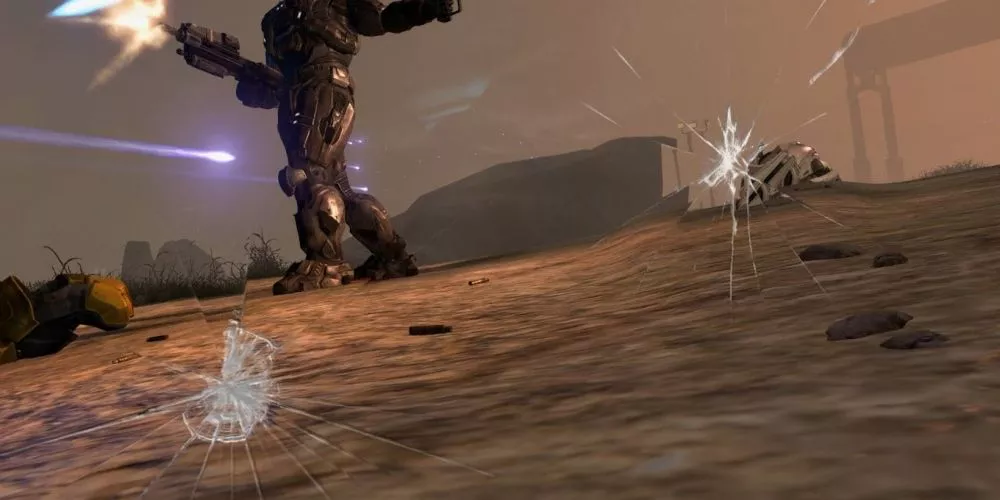 Noble Six's helmet records their final moments in Halo: Reach