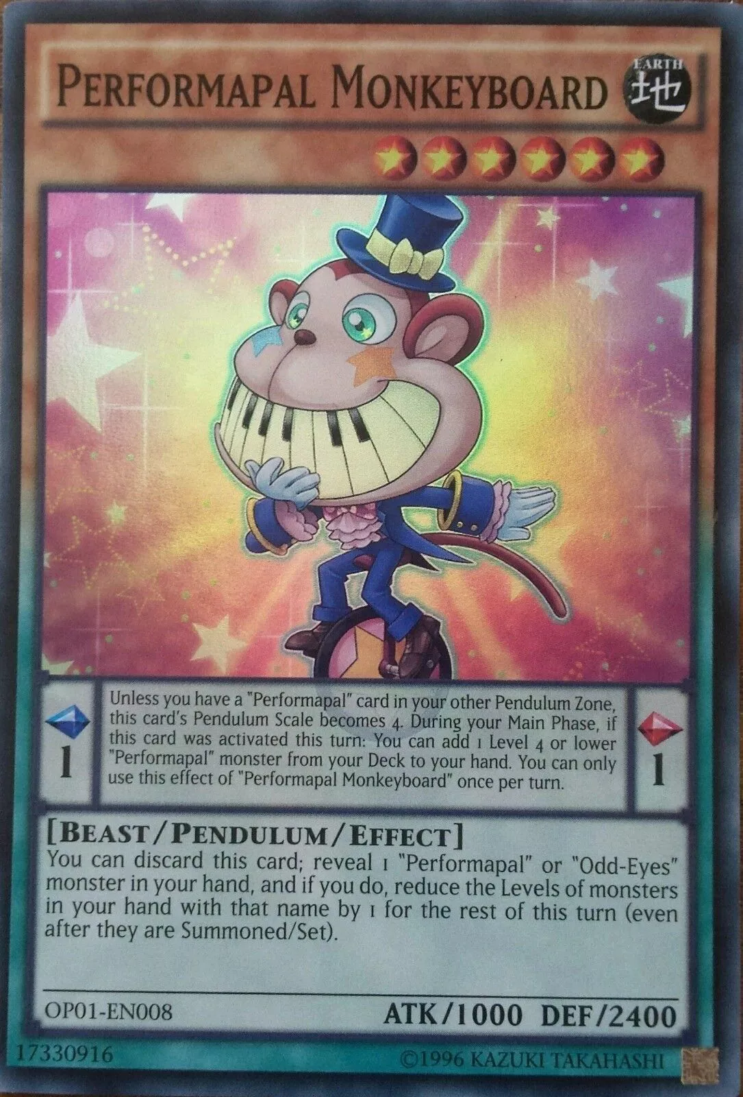 Performapal Monkeyboard from Yu-Gi-Oh