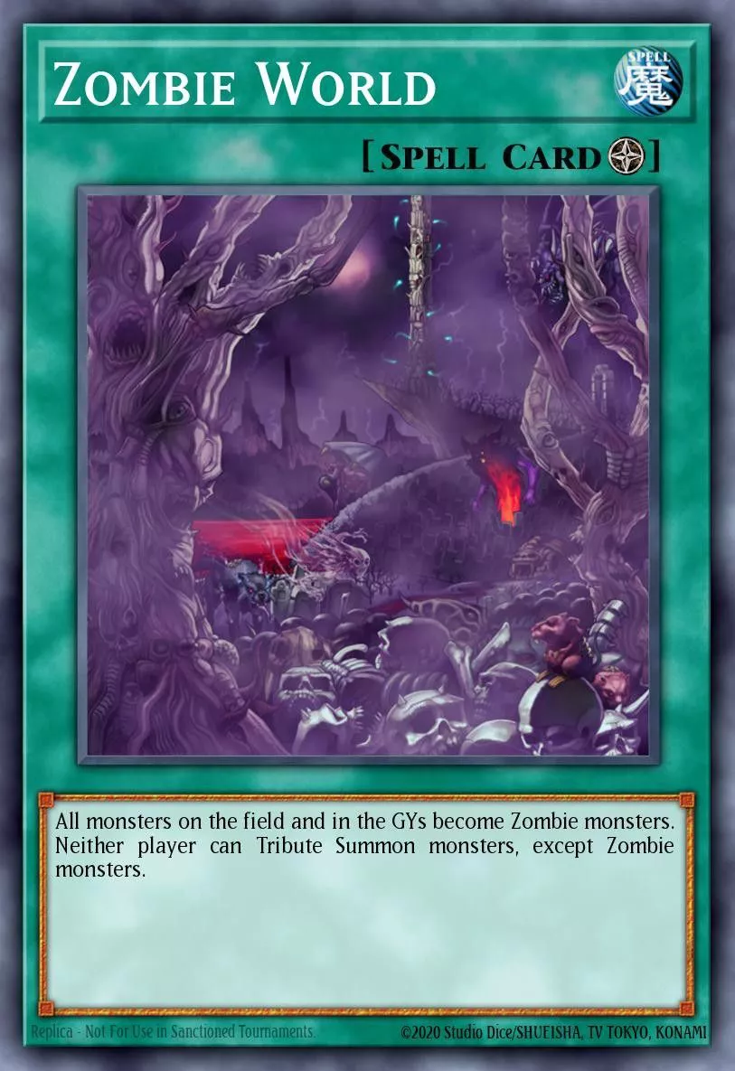 The Zombie World spell card from Yu-Gi-Oh