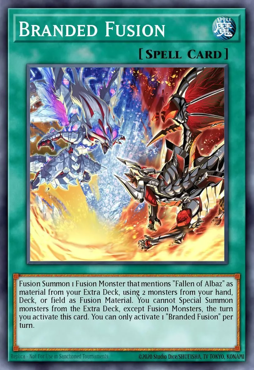 The Branded Fusion spell card from Yu-Gi-Oh