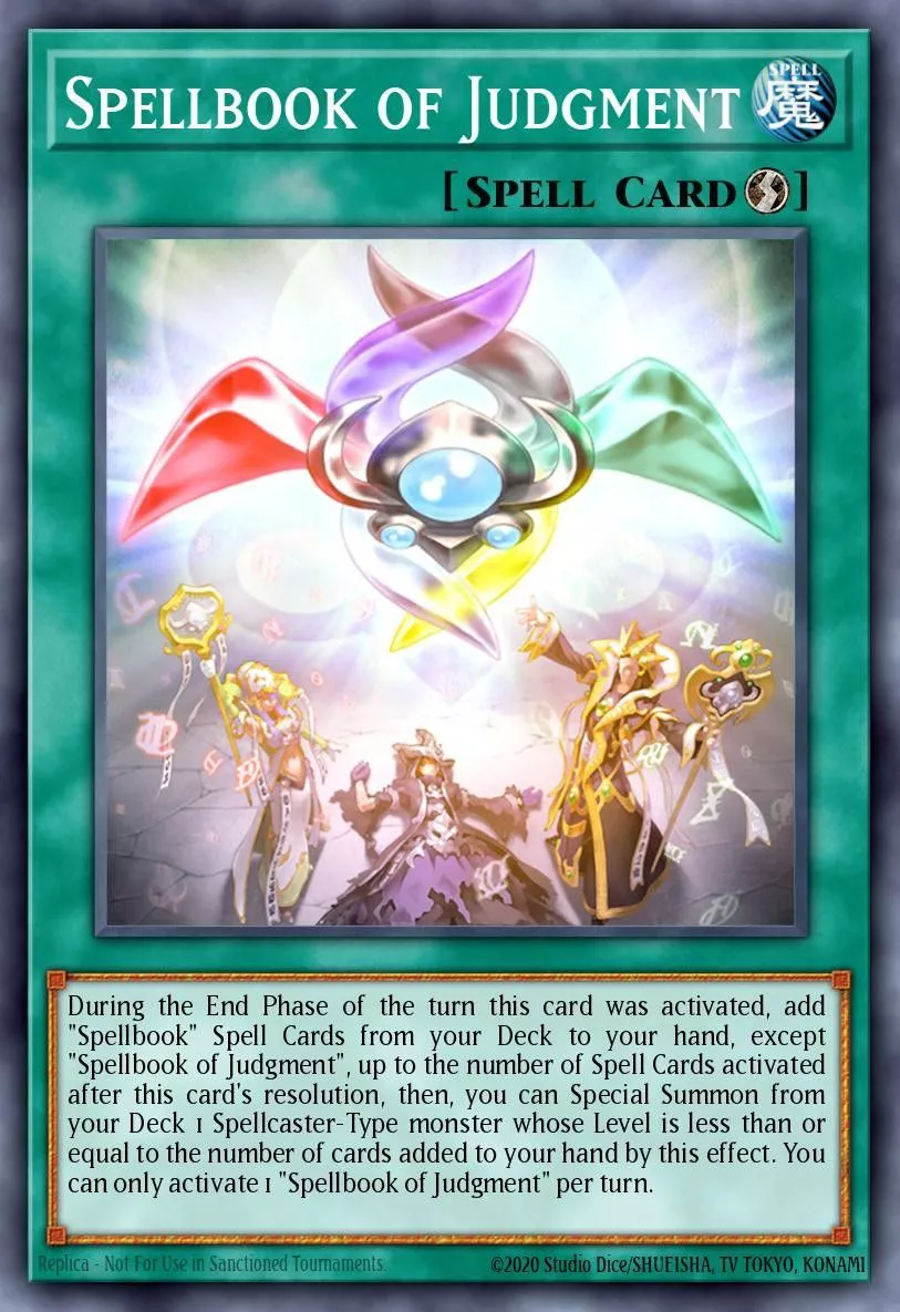 The Spellbook of Judgement card from Yu-Gi-Oh