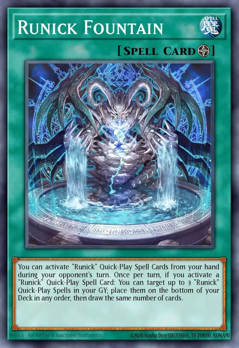 The Runick Fountain spell card from Yu-Gi-Oh