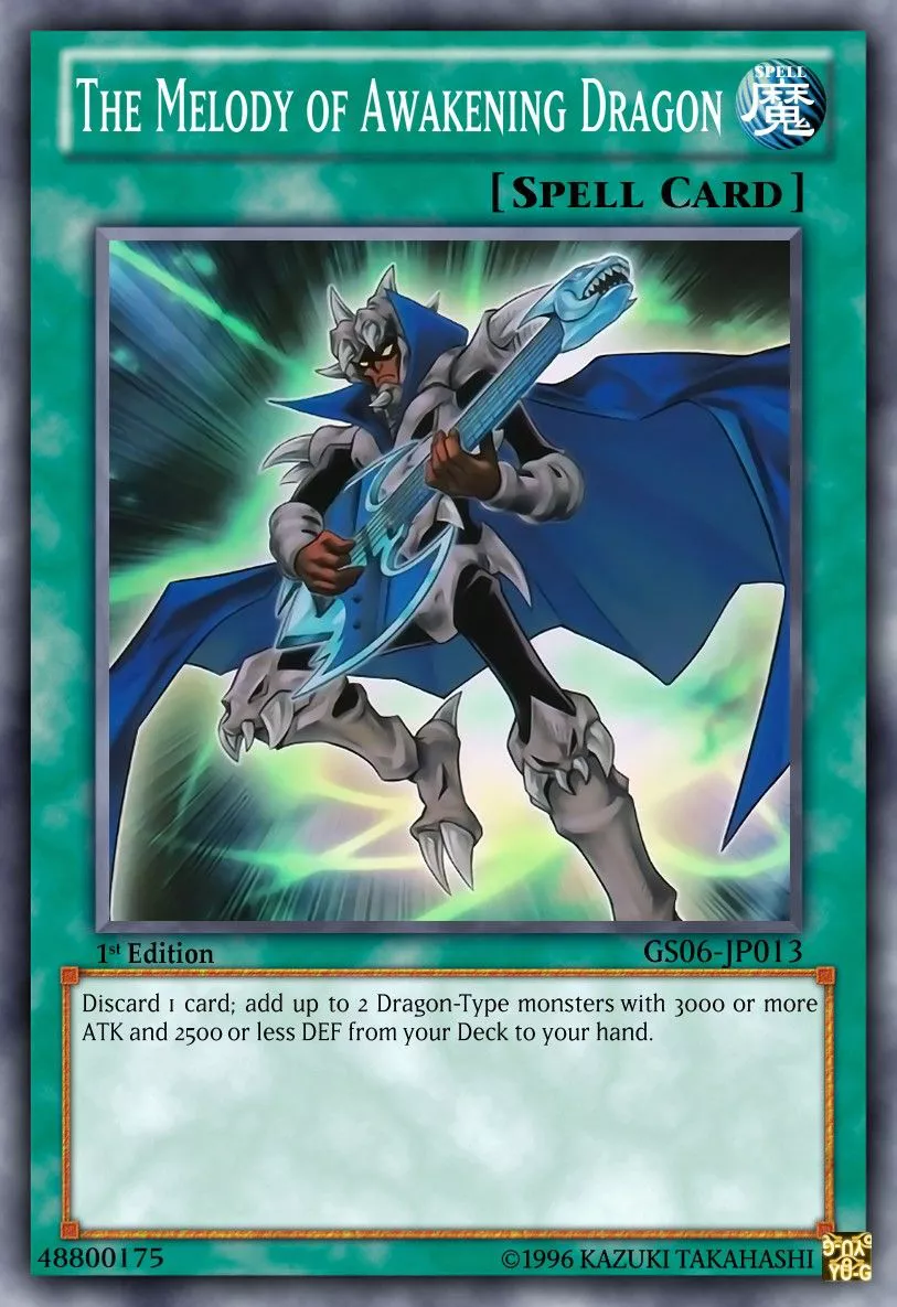 The Melody of Awakening Dragon is a creatively drawn card.