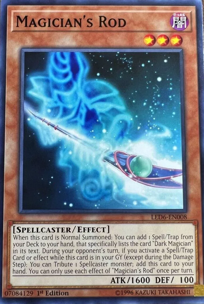 La carta Varita del Mago de Yu-Gi-Oh