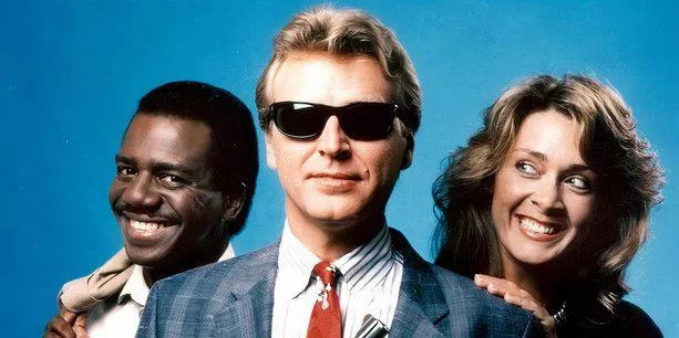 Sledge Hammer wears sunglasses with his colleagues