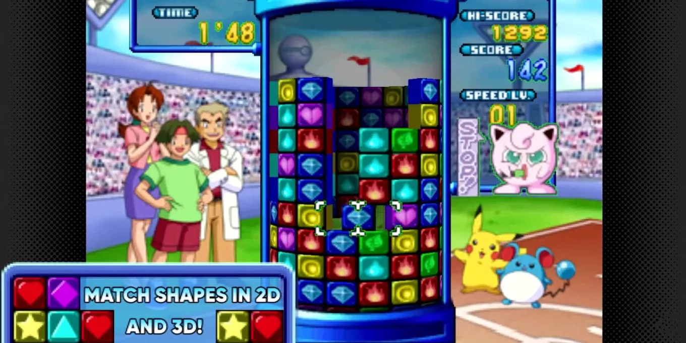 3D gameplay was introduced in Pokemon Puzzle League.