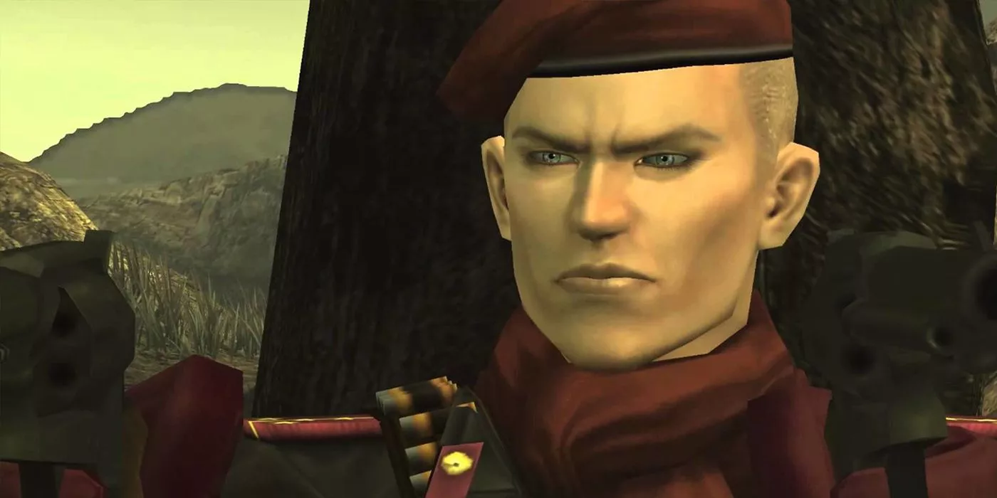 Major Ocelot challenges Naked Snake to a shootout in Metal Gear Solid 3: Snake Eater.