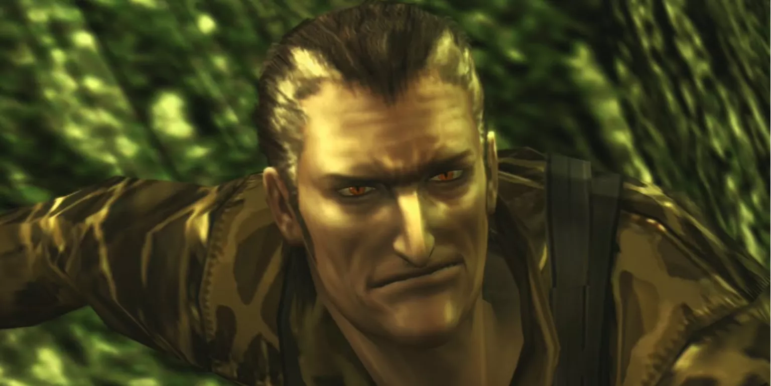 The Fear prepares to battle Naked Snake in Metal Gear Solid 3: Snake Eater.