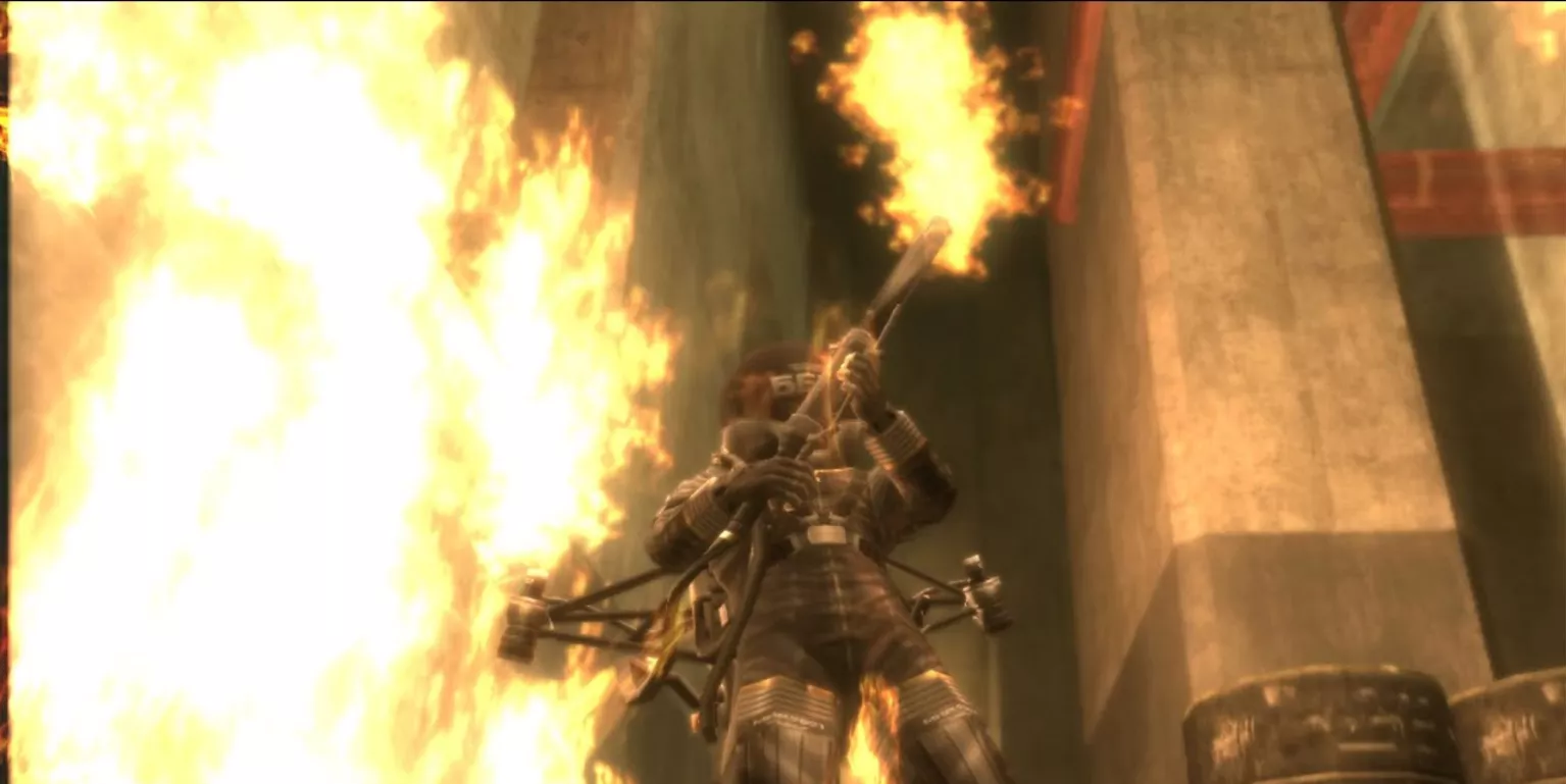 The Fury prepares to battle Naked Snake in Metal Gear Solid 3: Snake Eater.