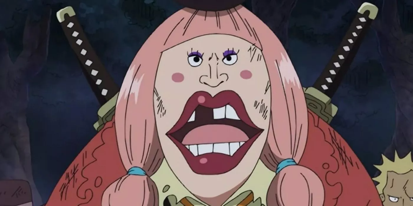 Charlotte Lola se encuentra con dos espadas en la espalda en Thriller Bark en One Piece