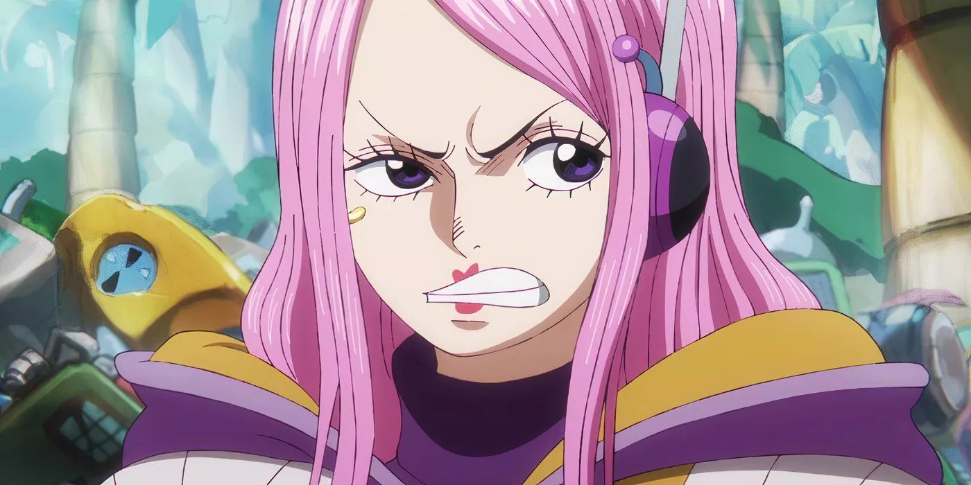 Jewelry Bonney se molesta con Monkey D. Luffy y el Dr. Vegapunk mientras está en Egghead en One Piece.