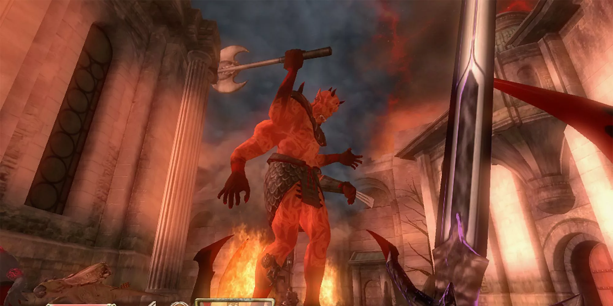 Mehrunes Dagon attacks the Imperial City in The Elder Scrolls IV: Oblivion.