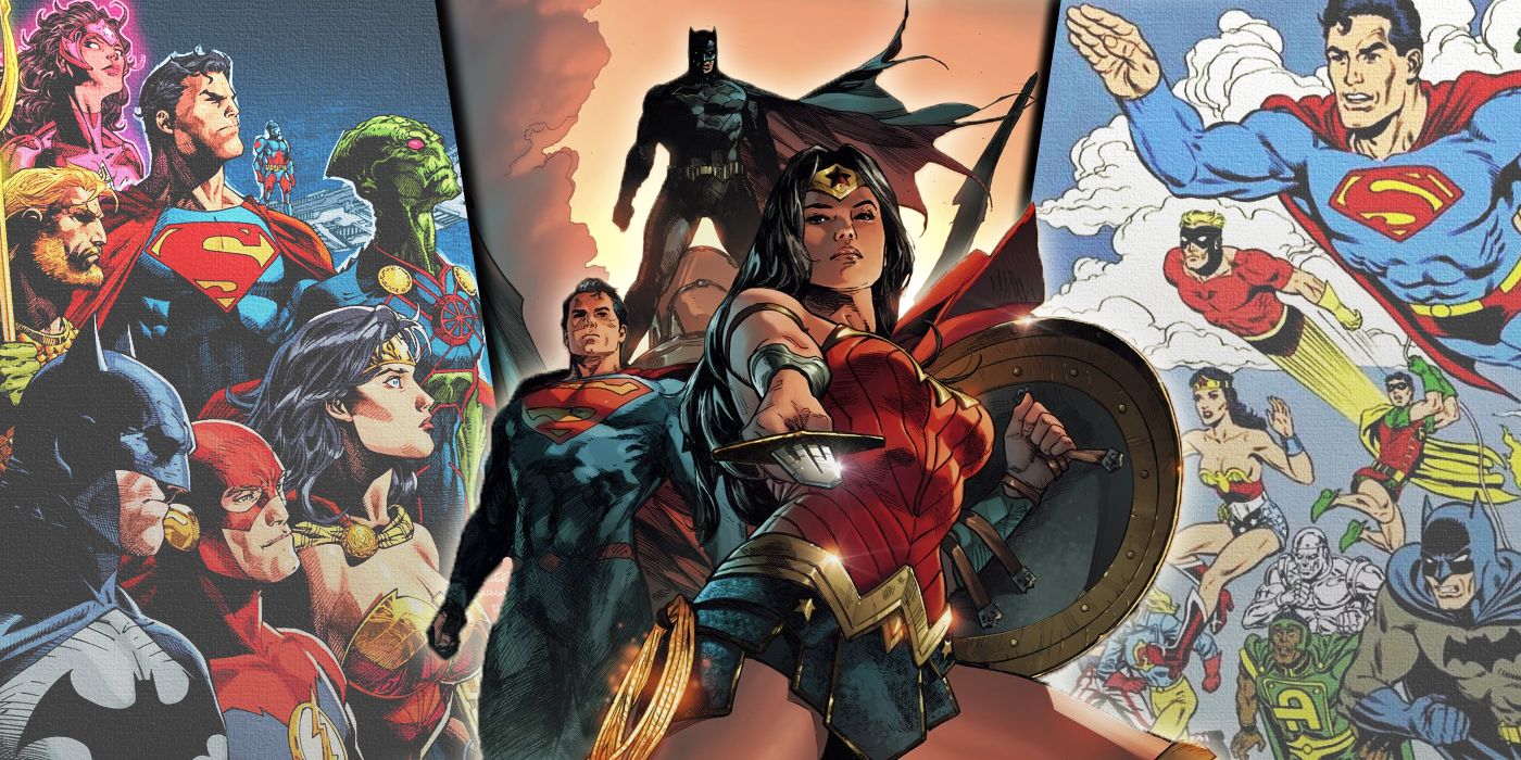 Superman, Batman and Wonder Woman with the Justice League and All-Star Squadron from DC Comics