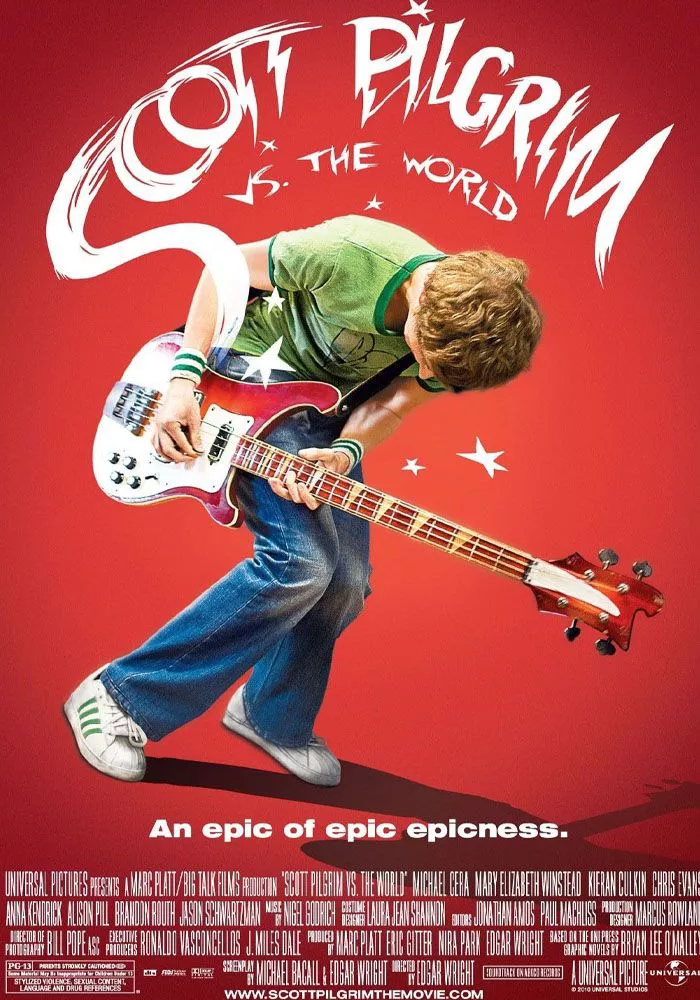 Michael Cera playing guitar in Scott Pilgrim Vs the World