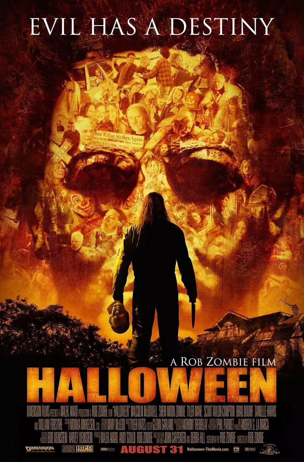 Brad Dourif, Malcolm McDowell, Danny Trejo, Tyler Mane, Sheri Moon Zombie, Lew Temple y Daeg Faerch en Halloween (2007)