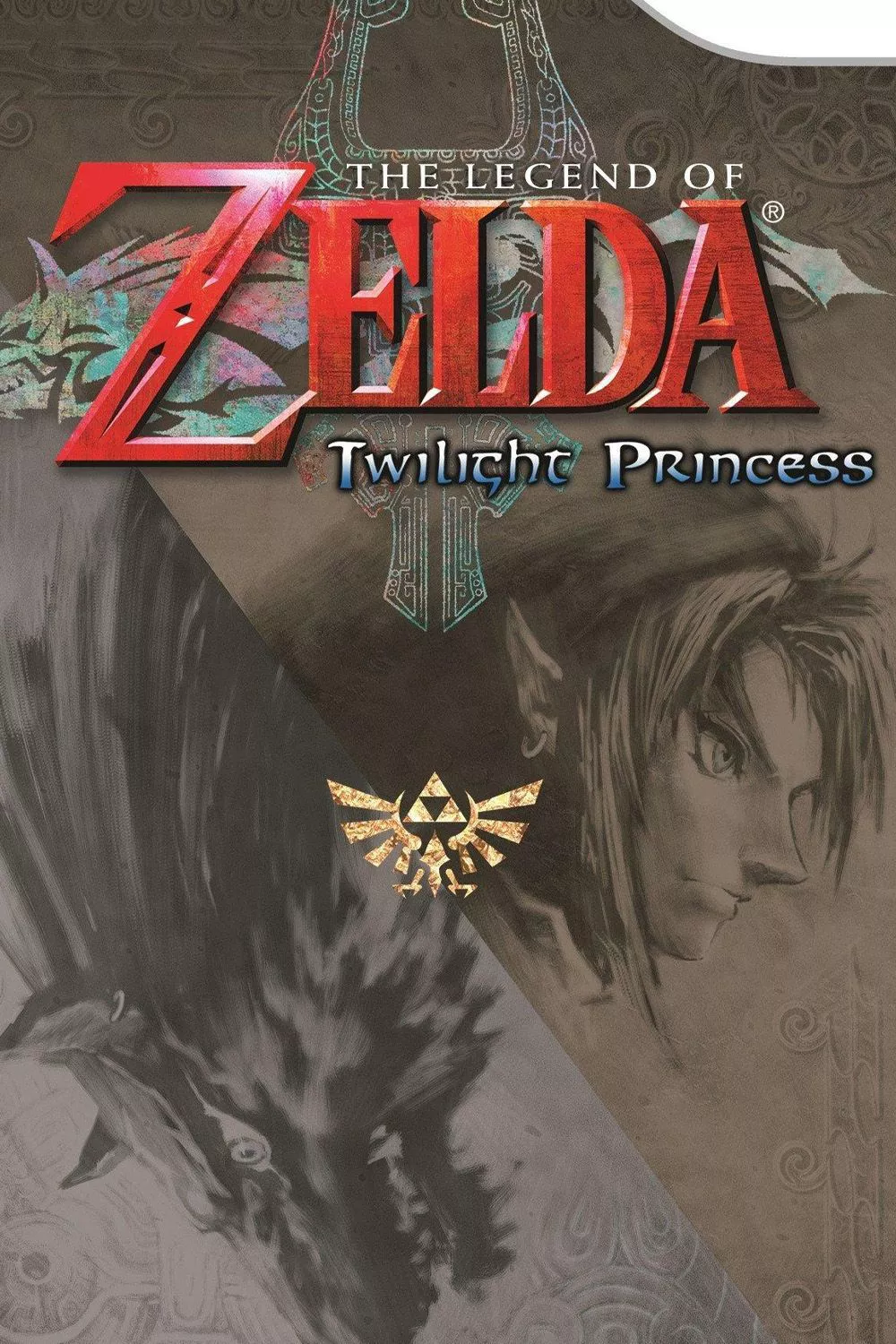 The box art for The Legend of Zelda: Twilight Princess depicts Link on one side and Link as a wolf on the other.