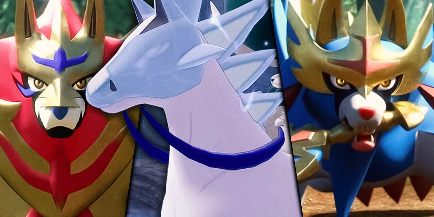 Zamazenta, El Glacial Glastrier y Zacian del franquicia Pokémon