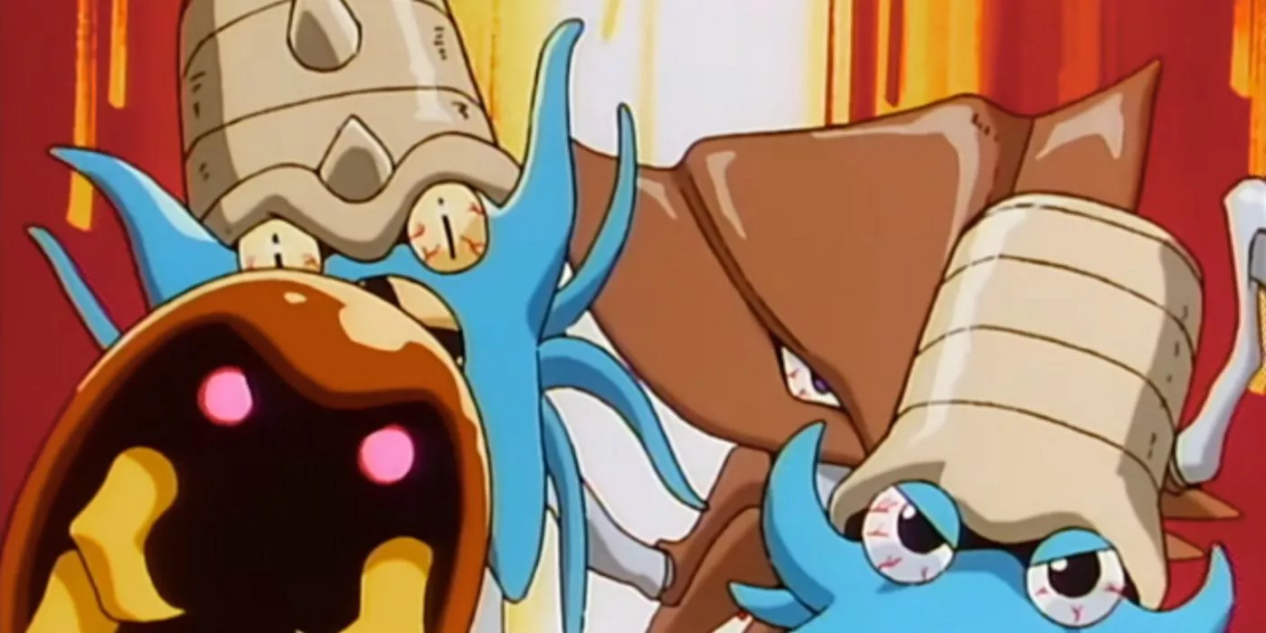 Kabuto, Omastar, Kabutops y Omanyte listos para la acción en el anime de Pokémon.