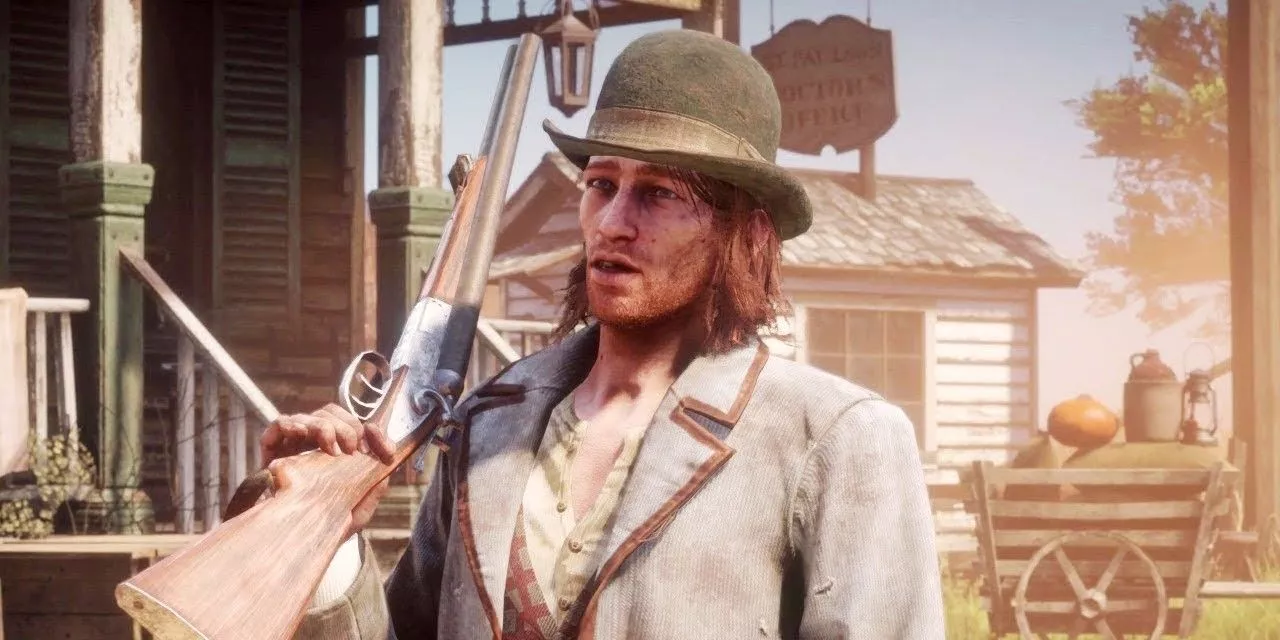 Sean Macguire holding a shotgun from Red Dead Redemption 2