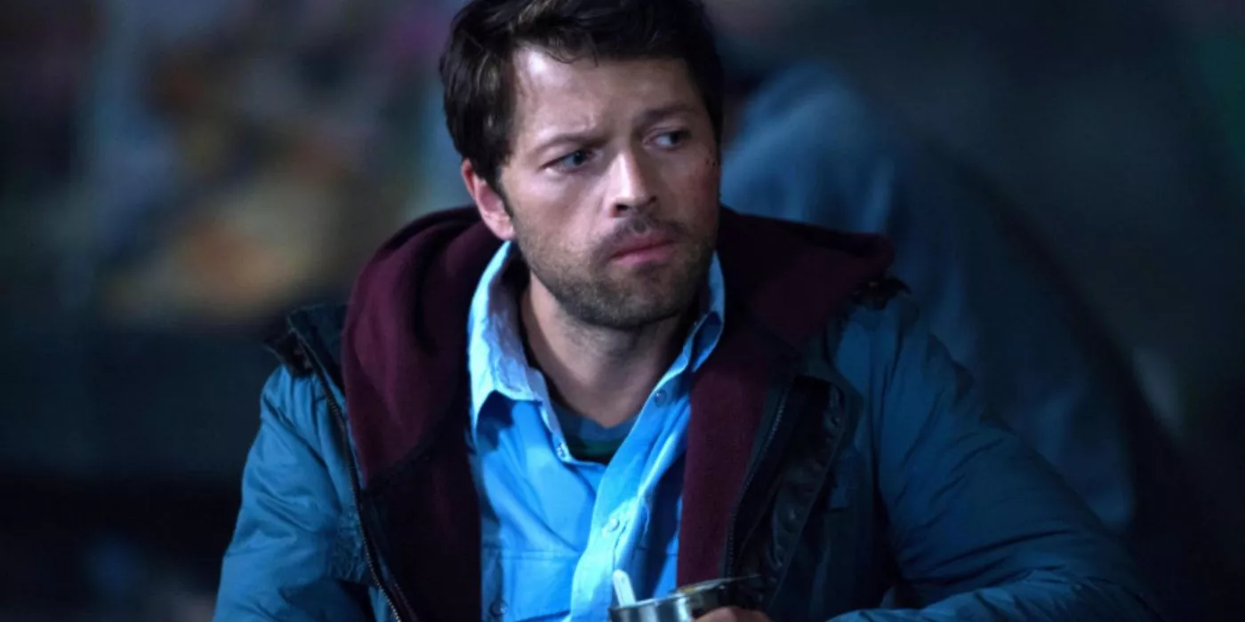 Castiel luciendo desolado en el episodio "I'm No Angel" de Supernatural