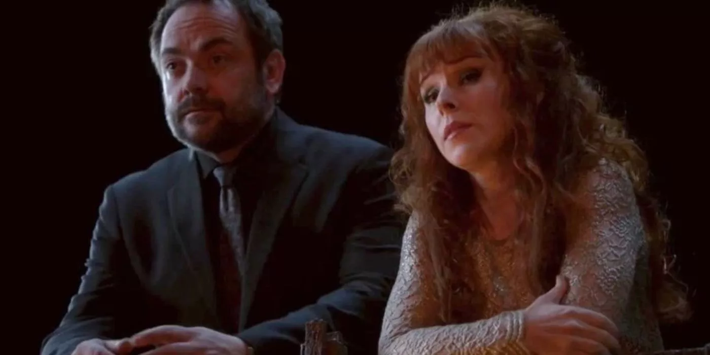 Crowley y Rowena en Supernatural