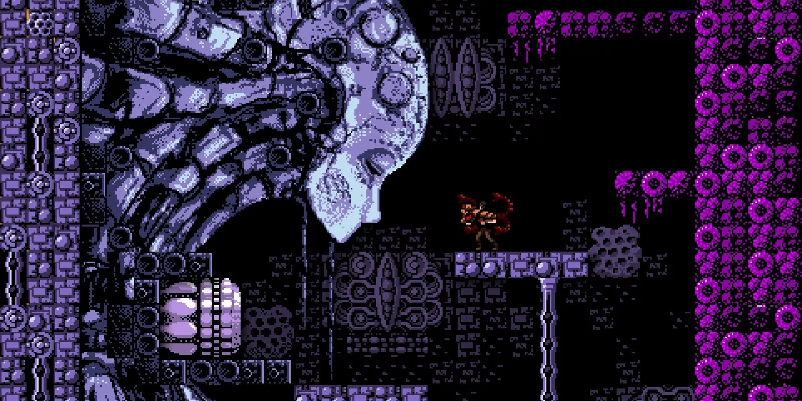 El jugador encuentra a Elsanova en Axiom Verge.