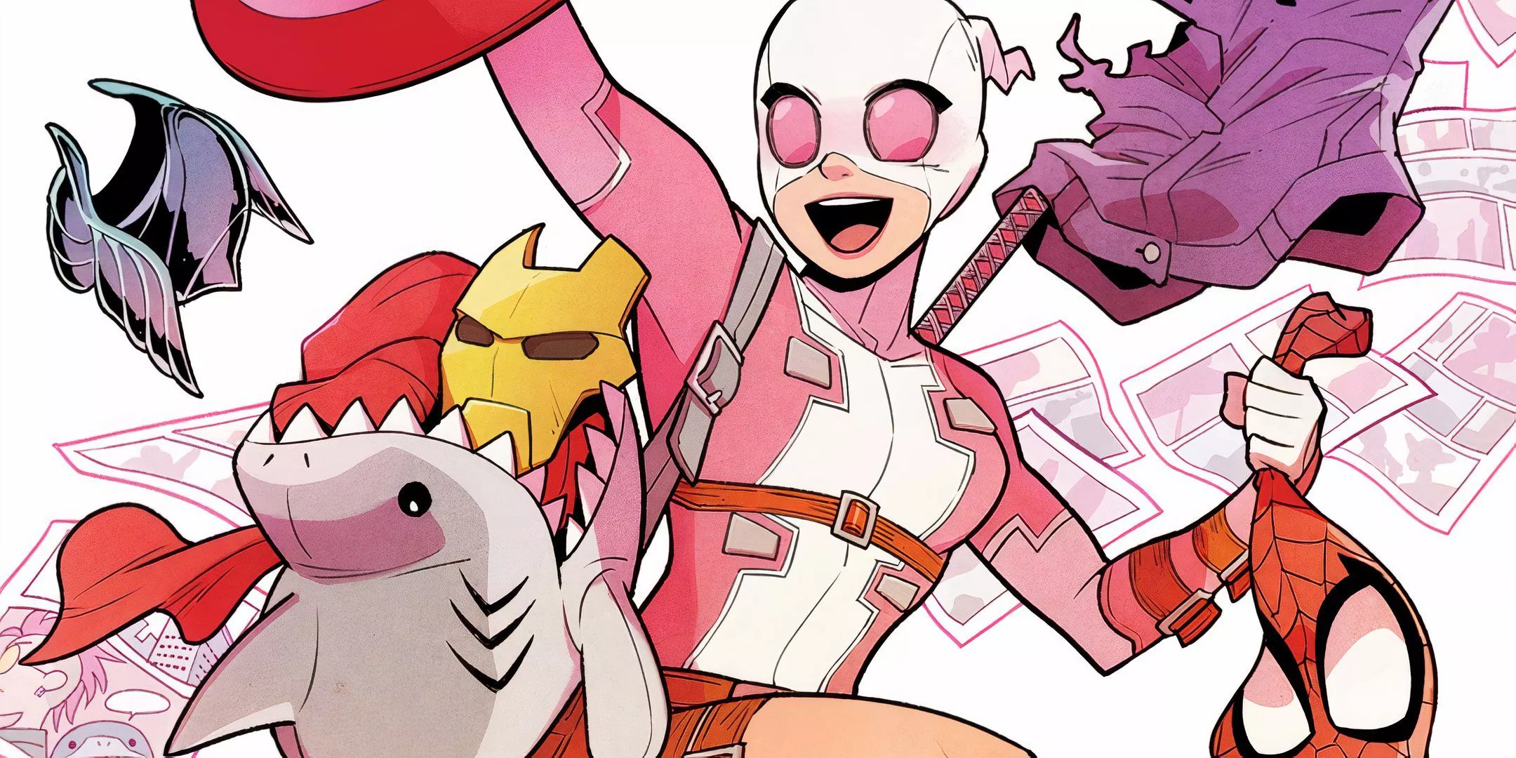 Gwenpool with Iconic Items of the Marvel Universe