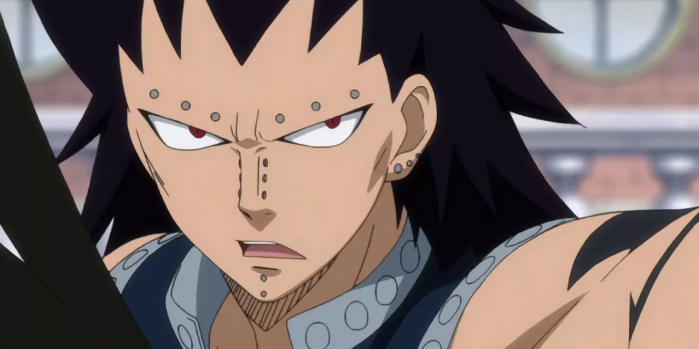 Gajeel Redfox from Fairy Tail is talking.