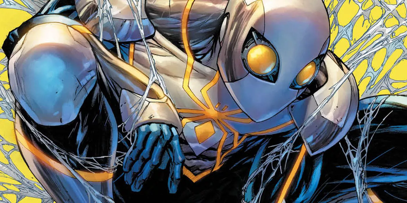 Spider-Man in his Threats and Menaces Streaming suit in Marvel Comics