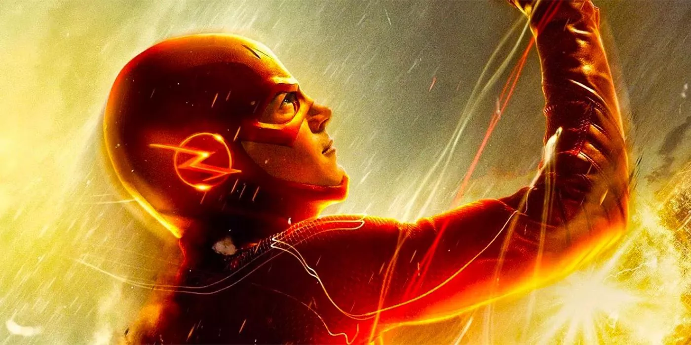 The Flash runs on an Arrowverse poster