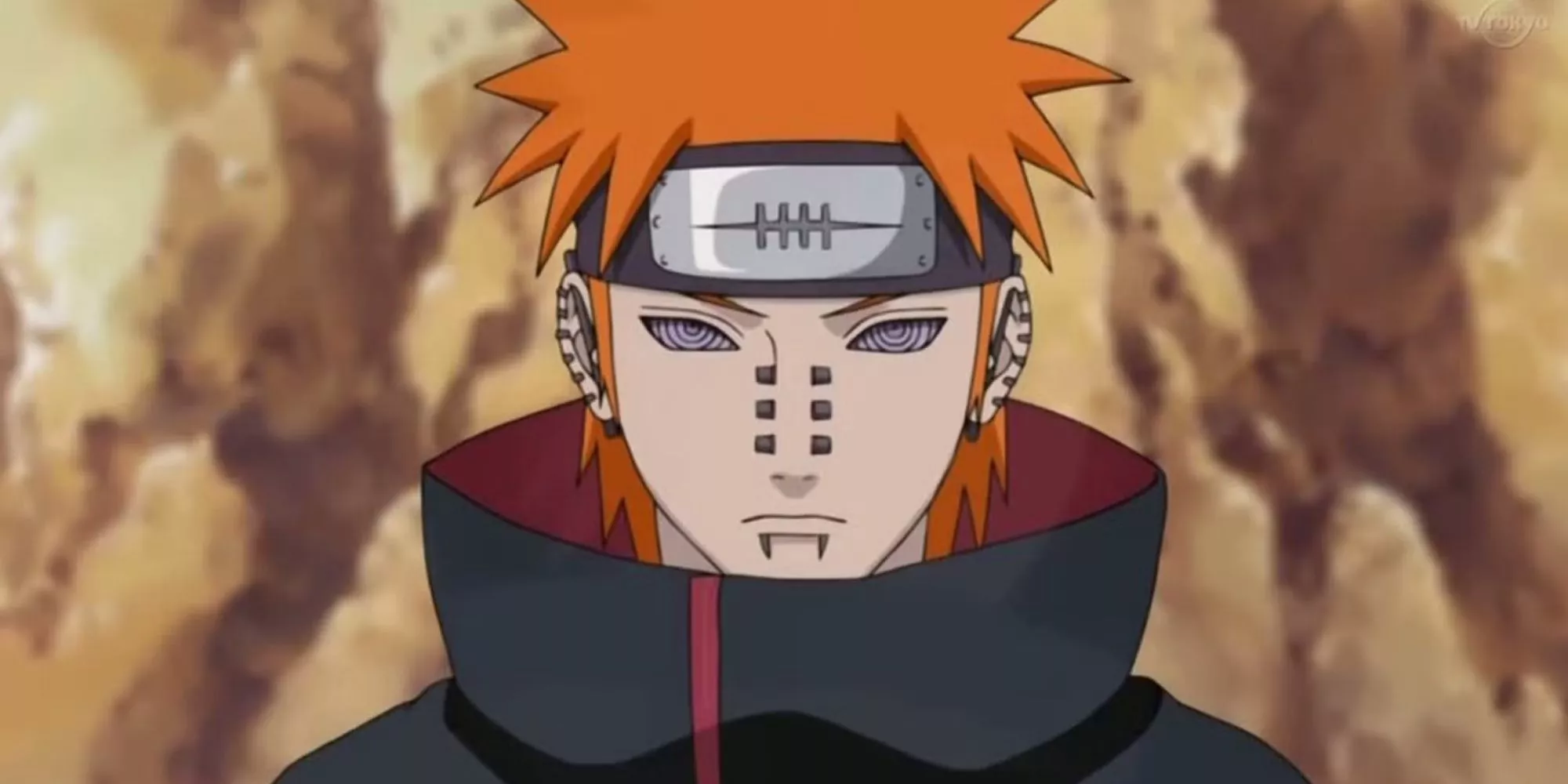 El cuerpo de Yahiko como uno de los seis caminos de Pain en Naruto Shippuden