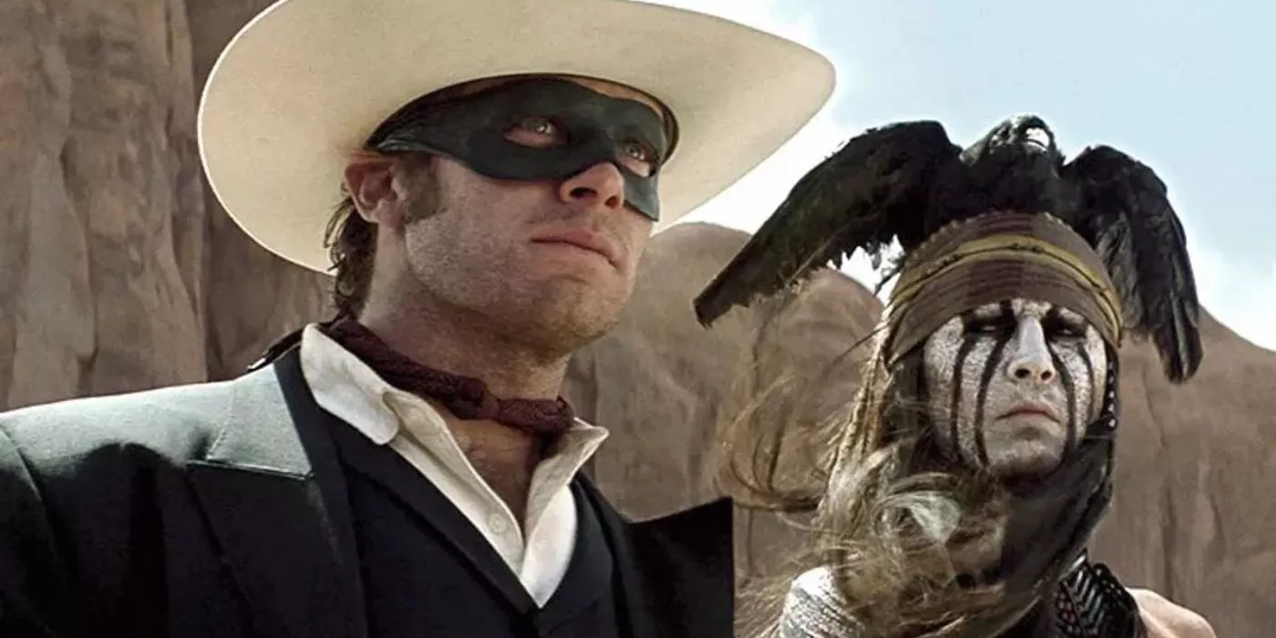 Armie Hammer y Johnny Depp son The Lone Ranger y Tonto.