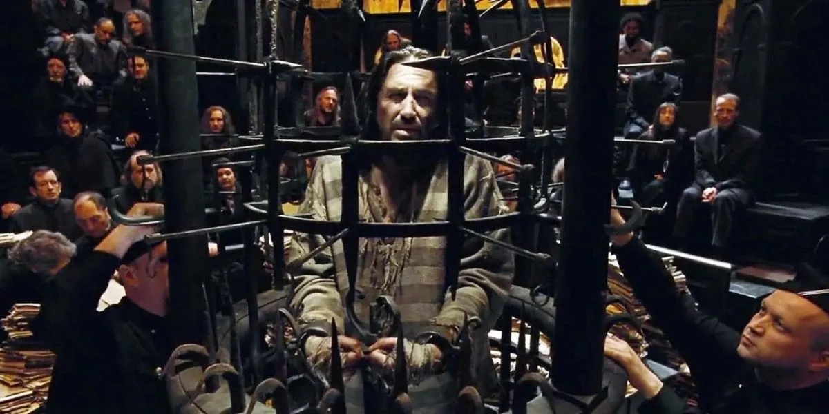 Igor Karkaroff on trial in Harry Potter