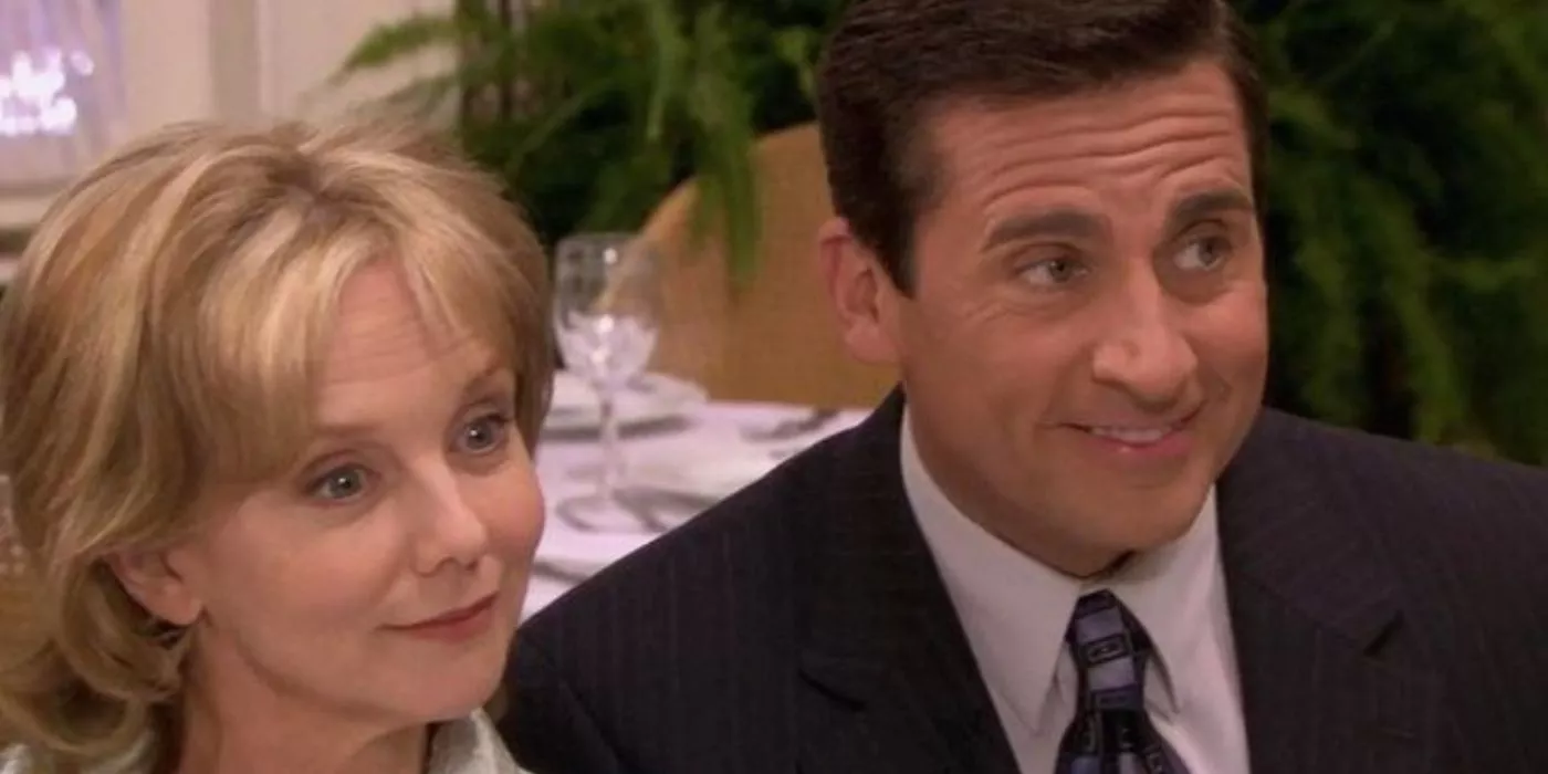 Primer plano de Helene y Michael en The Office