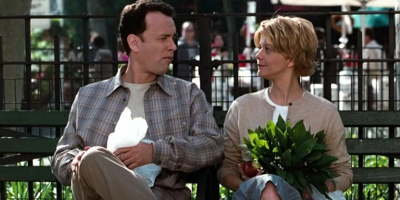 Joe y Kathleen sentados juntos en You've Got Mail